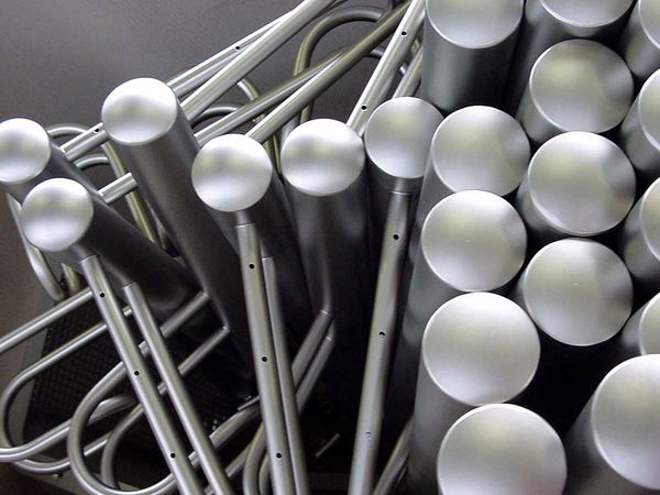 Fahrradständer elektropoliert