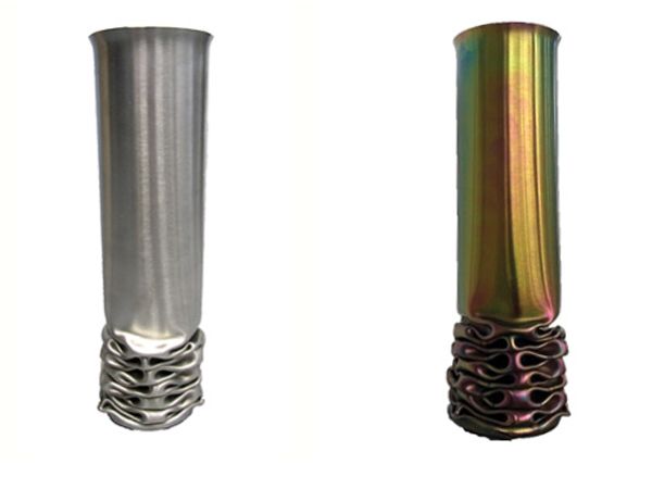 Designvase rot-gold